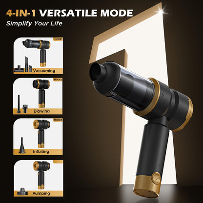 Handheld Car Vacuum Cleaner Cordless, Portable Small Car Vacuum with 16000PA Strong Suction, 4-in-1 High Power Vacuum Cleaner & Air Duster with 2 Batteries, Mini Handheld Vacuum for car,home,office