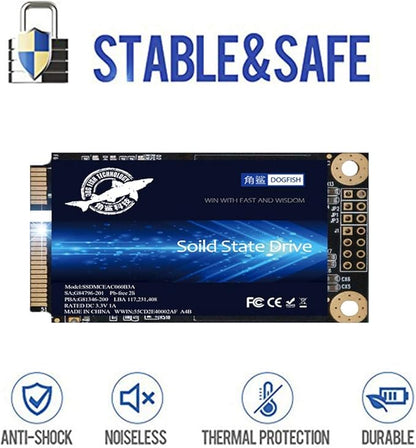 SSD MSATA 256GB Dogfish High Performance Internal Solid State Drive for Desktop Laptop 3 Unit Package Pack [256GB(3 Packs),MSATA]