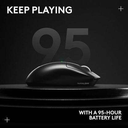 Logitech G PRO X SUPERLIGHT 2 Wireless Gaming Mouse, 60g Pro-Grade with 5 Programmable Buttons, 44k DPI Sensor, 8kHz Report Rate, USB-C Charging for PC/Mac - Black