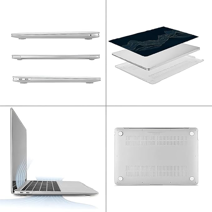 Compatible with MacBook Air 13.3 13.6 Inch Case 2022 2021 2020 2019 Plastic Hard Shell Case Cover,13.6 Air (A2681) M2 2022, Dark Mountains