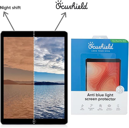 Ocushield Anti Blue Light Screen Protector for Apple iPad Pro 10.5" (2nd Gen, 2017)/iPad Air 3 (2019) - Blue Light Filter for iPad - Eye Protection - Accredited Medical Device - Anti-Glare