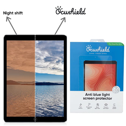 Ocushield Anti Blue Light Screen Protector for Apple iPad Pro 10.5" (2nd Gen, 2017)/iPad Air 3 (2019) - Blue Light Filter for iPad - Eye Protection - Accredited Medical Device - Anti-Glare