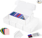 Toploader Storage Box, 6 Packs 900 Count Corrugated Cardboard Storage Box for TCG, Mtg, Sport Cards, Trading Cards, Toploader Collector Boxes with 3 Markers, 6 PCS Multicolor Dividers and Labels