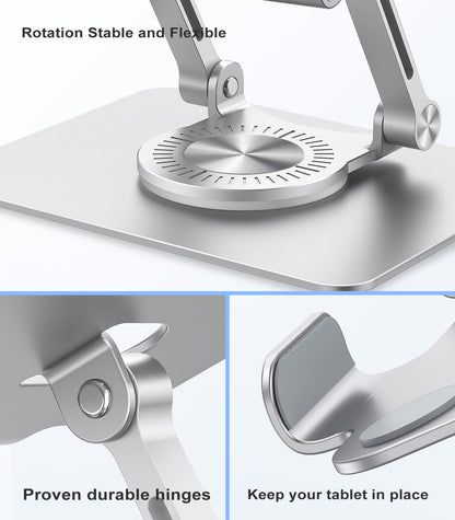 JOIOT Adjustable Tablet Stand for Desk, Foldable Portable Holder