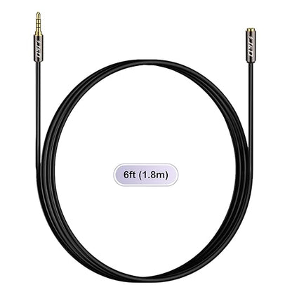 J&D 3.5mm TRRS Cable, 1/8 Inch 4 Pole TRRS Jack Male to Female Auxiliary Extension Cable for Headphones, Car Stereos, Phones and Speakers, 3 Feet