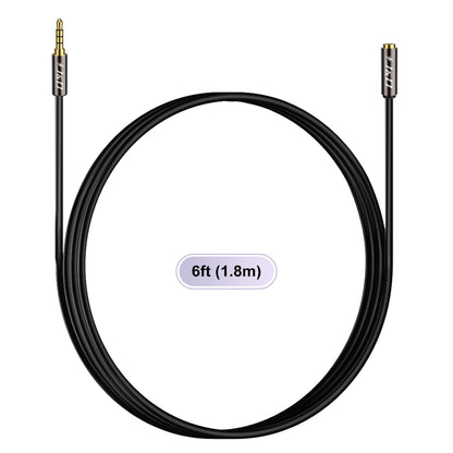 J&D 3.5mm TRRS Cable, 1/8 Inch 4 Pole TRRS Jack Male to Female Auxiliary Extension Cable for Headphones, Car Stereos, Phones and Speakers, 3 Feet
