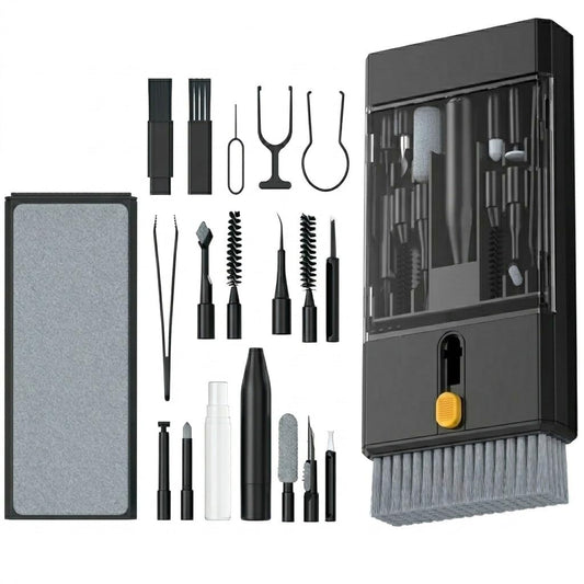 Lanrxs 22 in 1 Precision Cleaning Kit – Professional Electronic Device Cleaning Tools for Phone, airPods Headset, Keyboards, Cameras, Laptop & More (Black)