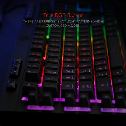 Redragon K512 RGB Membrane Gaming Keyboard, 6 Macro Keys & Easy Media Wheel