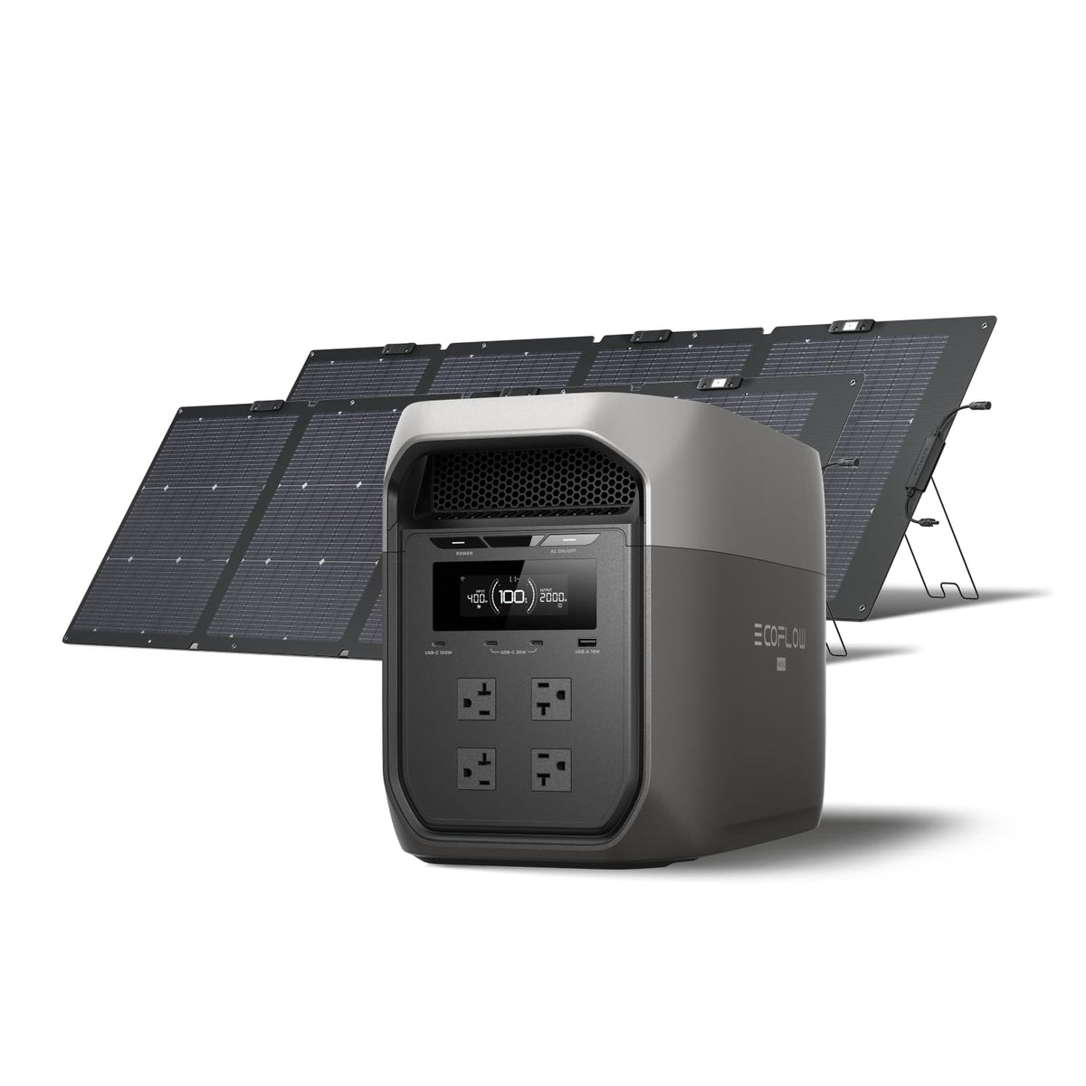EF ECOFLOW DELTA 2 Max Solar Generator 2048Wh with 220W Solar Panel