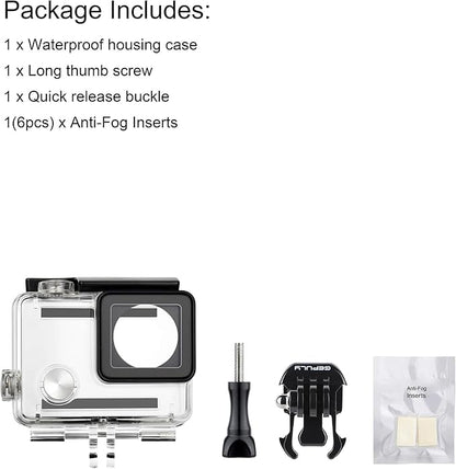 Waterproof Housing Case for GoPro Hero 4 Black, Hero 4 Silver, Hero 3+, Hero 3 Underwater Photography - Waterproof Up to 131 ft (40M) - with Quick Release Mount, Thumb Screw