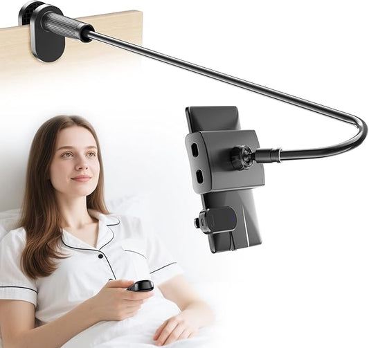 Kefotic Gooseneck Tablet Holder for Kindle Reading in Bed with Page Turner Remote, Hands Free Desk Bedside Lazy Arm Stand for Kindle Accessories, Gifts for Readers