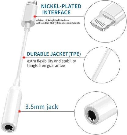 Apple MFi Certified 2 Pack Lightning to 3.5mm Headphone Aux Audio Jack Adapter, iPhone Dongle Cable Earphones Headphones Converter Compatible with iPhone 13 12 11 Pro X XR XS Max 8 7 (3)