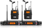 XTUGA RW2080 Wireless in Ear Monitor System Mono with 2 Bodypacks, Dual Channel Design IEM UHF System Stage Monitors Earphone 300Ft Range, 40 Frequencies for Band, Studio, Musicians, 902-928mhz