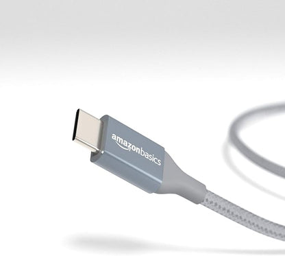 Amazon Basics USB C to USB C Cable, New Nylon USB C Charger Cable (10 feet, Type C 60W(3A) for iPhone 15/15 Pro/15 Plus/15 Pro Max, iPad mini 6/ Pro 2021, MacBook Pro 2020, Samsung Galaxy S23,Switch