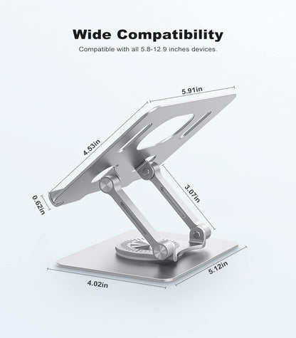 JOIOT Adjustable Tablet Stand for Desk, Foldable Portable Holder
