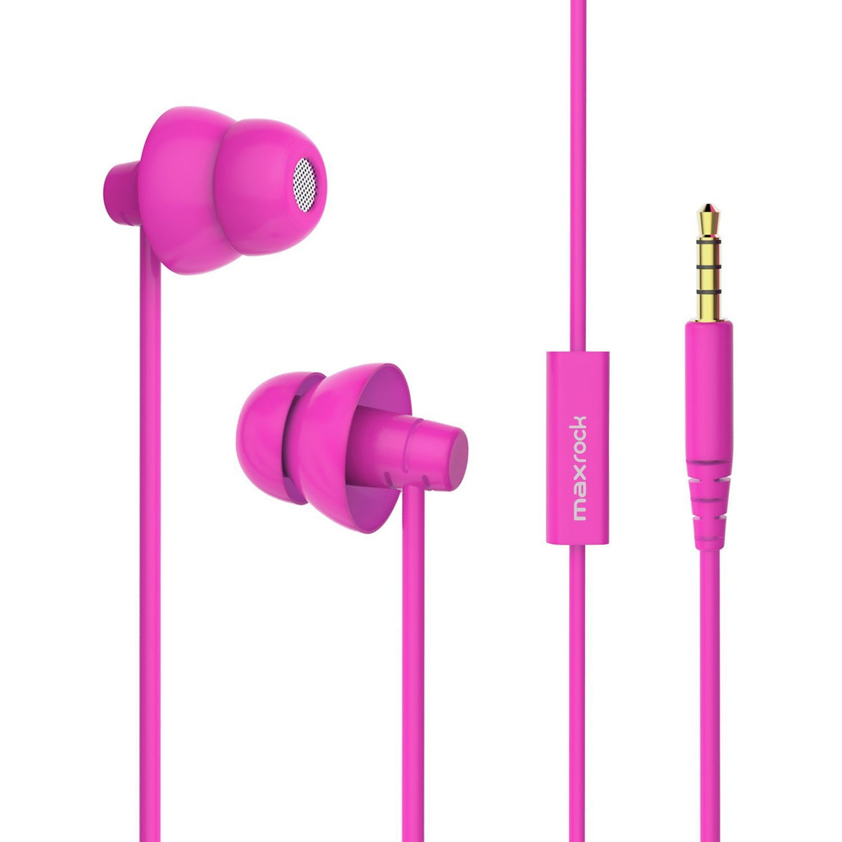 MAXROCK (TM Total Soft Silicon Headphones with Mic Sleep Travel Choice for Cellphones Tablets and 3.5mm Jack (Green)