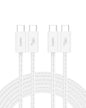 Belkin USB C to USB C Cable 2-Pack, 9.9ft, 60W - Type C Charger, iPhone Charger Cord, Soft, Braided, Flexible for iPhone 16, Galaxy S25, Pixel 9, Airpods, iPad Pro & More, Travel Essentials - White