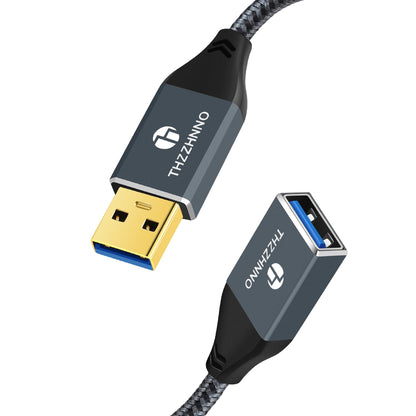 Thzzhnno USB 3.0 Extension 6.6FT, USB Male to Female USB 3.0 Extender Cable for Webcam, Camera, Phone, USB hub, Mouse, Keyboard, Printer, Hard Drive, Headset