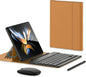 for Samsung Galaxy Z Fold 7 6 5 Keyboard and Mouse, Portable Mini 7.9inch Bluetooth Keyboard with Leather Case and Capacitive Pen, 4 in 1 Set for Z Fold7 6 Accessories