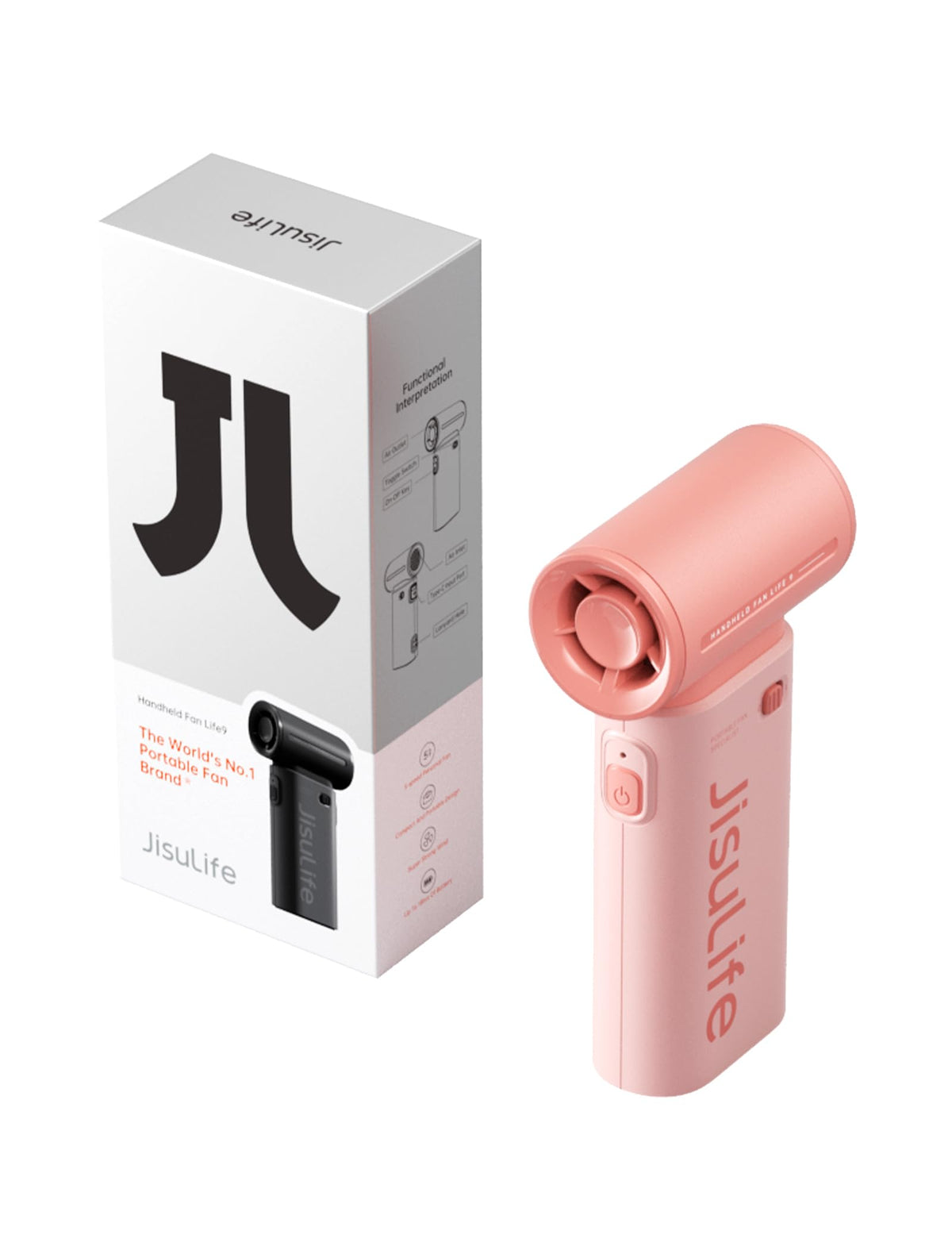 JISULIFE Portable Handheld Fan Life9, Turbo Airflow, Up to 12H Runtime