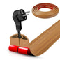 Floor Cord Cover Self Adhesive Cord Hider,10FT Cable Management, Extension Strip Protector for Wires, Prevent Cable Trips for Offices, Gyms, Exhibitions Cavity:0.3"(W) x 0.28"(H) Brown Wood