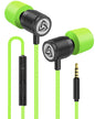 LUDOS Ultra Wired Earbuds in-Ear Headphones, 5 Years Warranty, Earphones with Mic, Noise Isolating Ear Buds, Memory Foam for iPhone, Samsung, School Students, Kids, Women, Small Ears - Turquoise