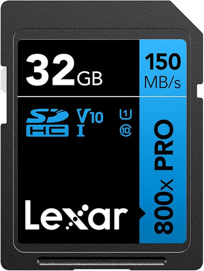 Lexar 128GB (2-Pack) High-Performance 800x PRO SD Card, UHS-I, C10, U3, V30, 4K, Up to 150MB/s Read SDXC Memory Card, for Point-and-Shoot & Mid-Range DSLR Cameras, HD Camcorders (LSD0800P128G-B2NNU)