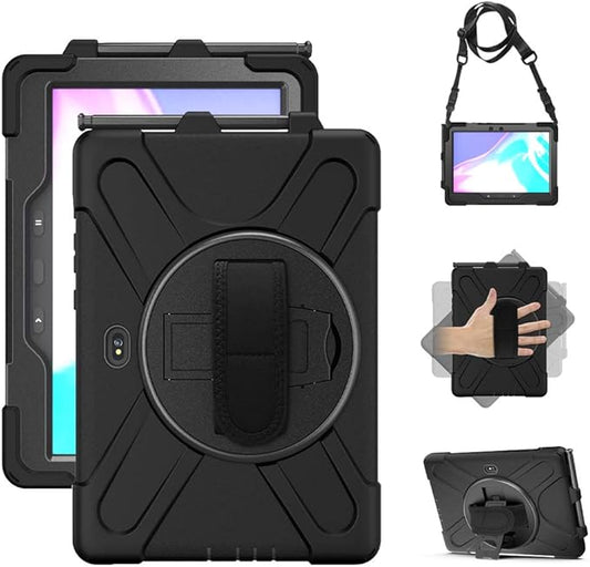 Rantice Case for Samsung Galaxy Tab Active5 Pro 10.1” /Active4 Pro/Active Pro 10.1, Shockproof Drop Protection Case with Stand, Hand Strap & Shoulder Strap for SM-X350/X358/T540/T547/T630/T638, Black