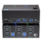 KVM Switch 3 Monitors 2 Computers 8K@60Hz/4K@120Hz, HDMI KVM Switches for 2 PC Sharing Triple Monitor and Keyboard Mouse with Power Adapter, Wired Extend Controller and USB3.0 Cables