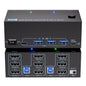 HDMI KVM Switch 3 Monitors 2 Computers 8K@60Hz/4K@120Hz, USB3.0 KVM Switches 2 Computers for 2 PC Sharing Triple Monitor and Keyboard Mouse, Wired Controller and USB Cables Including