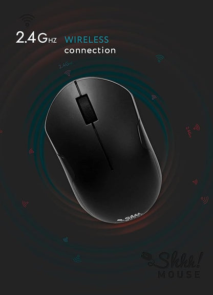 – Wireless Silent Optical Mouse with USB Receiver and Batteries – Cordless, Portable, Quiet Click Mouse for PC, Laptop, Chromebook, Computer