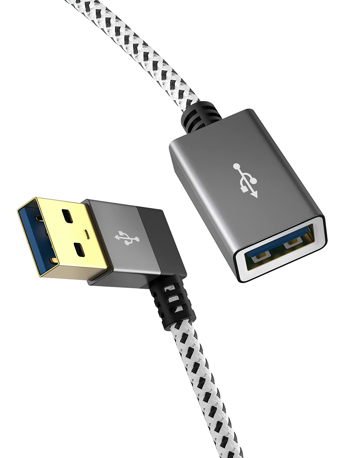 CableCreation Short USB 3.0 Extension Cable 1FT, Left Angle Extender Cord