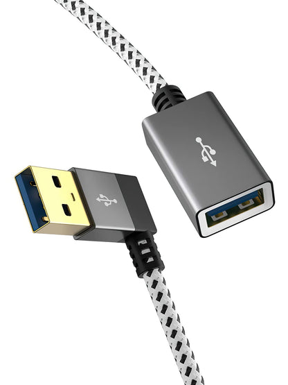 CableCreation Short USB 3.0 Extension Cable 1FT, Left Angle Extender Cord