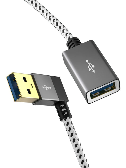CableCreation Short USB 3.0 Extension Cable 1FT, Left Angle Extender Cord