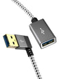CableCreation Short USB 3.0 Extension Cable 1FT, Left Angle Extender Cord
