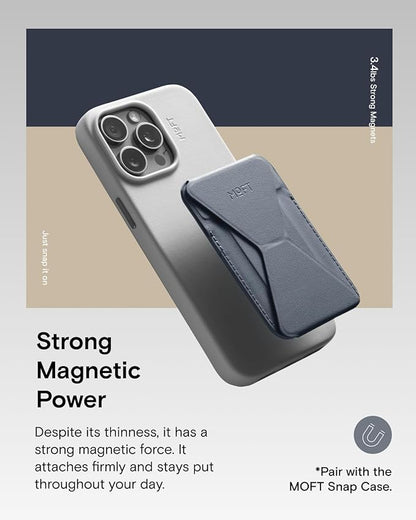 MOFT Magnetic Wallet Stand Compatible with iPhone 16/15/14/13/12 Series, Angle Adjustment MOVAS Phone Stand, Cool Grey
