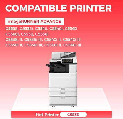 GPR55 GPR-55 High Yield Toner Cartridges Set 4-Pack Replacement for Canon GPR55 GPR-55 Toner Compatible for Canon imagerunner Advance C5535i C5540i C5550i C5560i Printers Ink Black Cyan Magenta Yellow