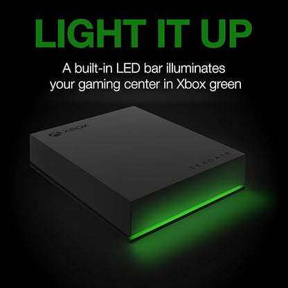 Seagate Game Drive for Xbox 5 TB External Hard Drive Portable HDD - USB 3.2 Gen 1, Black with Built-in Green LED bar, Xbox Certified, 3 Year Rescue Services(STKX5000403)