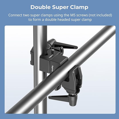 SMALLRIG Super Clamp Kit, Heavy Duty Max Load 33lb /15kg, with a 1/4"-20 & a 3/8"-16 Top Screw on a 5/8" Stud, for Photography Studio Video Camera Lighting, for Round Pipe and Flat Surface