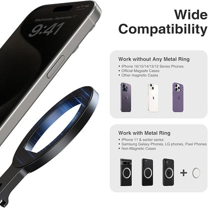 elitehood Aluminum Magsafe Tripod Phone Mount, Compact Phone Holder for Tripod with Arca Swiss Quick Release Plate & 1/4" Screw Adapter, Magnetic iPhone Mount Accessories Fit iPhone 16 15 14 13 Series