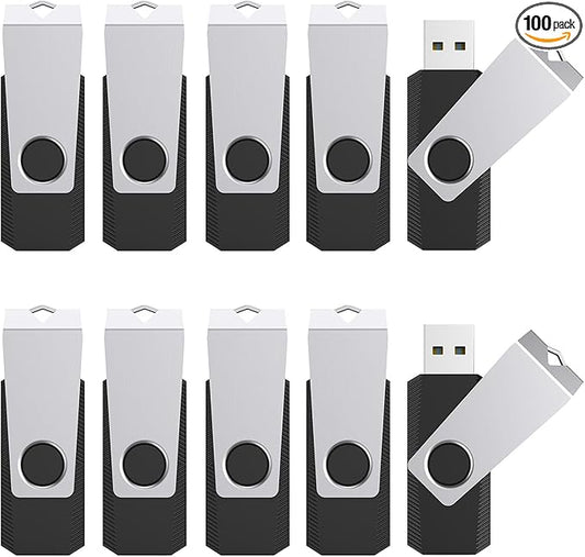 TOPESEL USB Storage Flash Drive,100PCS 4GB Flash Drive Bulk USB 2.0 Flash Drive Bulk Pack, Flash Drives Memory Stick, USB Drive Thumb Drives Flash Memory Stick (4G, 100 Pack, Black)