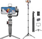 FUNSNAP C05 Kit Gimbal Stabilizer for iPhone with Extendable Tripod AI Tracking Sensor and Fill Light