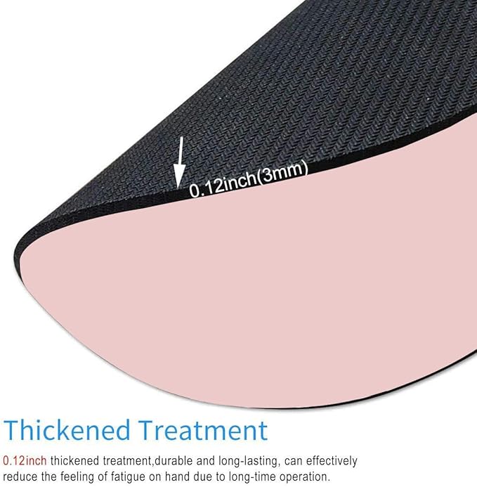Mouse Pad Pink, Premium-Textured Small Round Pink Mousepad 7.9 x 7.9 Inch, Anti-Slip Waterproof Rubber Mouse Mat, Pretty Cute Mouse Pad for Office Gaming Laptop Women