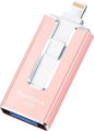 MFi Certified 256GB Flash Drive for iPhone iPad, Photo Stick for External Memory Storage, Easily Back Up and Save Photos, USB Memory Stick Thumb Drive for iPhone/iPad/Android/PC (Light Pink, 256GB)