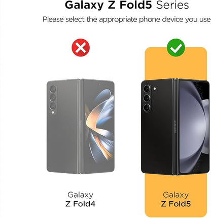 VRS DESIGN Phone Case for Galaxy Z Fold 5 5G (2023) [Terra Guard Modern], Premium Modern Neat Style Case [Anti Scratch Spring-Loaded Hinge Protection] with Screen Protector (Matte Black/Renewed)