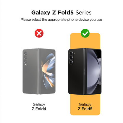 VRS DESIGN Phone Case for Galaxy Z Fold 5 5G (2023) [Terra Guard Modern], Premium Modern Neat Style Case [Anti Scratch Spring-Loaded Hinge Protection] with Screen Protector (Matte Black/Renewed)