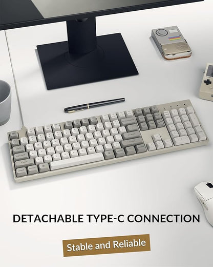 Keychron C2 Pro Wired Mechanical Keyboard with 8K Hz Polling Rate, Full Size Custom RGB Backlit Hot-Swappable, Non-Shine Through PBT Keycaps Compatible with Mac Windows Linux (Silent Red Switch)