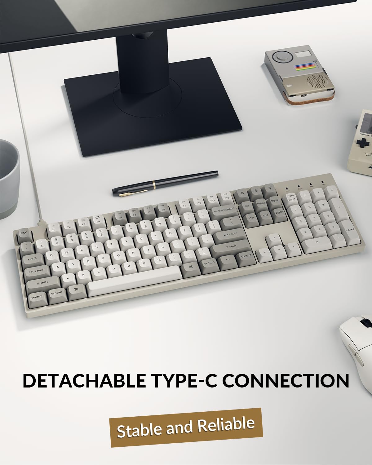 Keychron C2 Pro Wired Mechanical Keyboard with 8K Hz Polling Rate, Full Size Custom RGB Backlit Hot-Swappable, Non-Shine Through PBT Keycaps Compatible with Mac Windows Linux