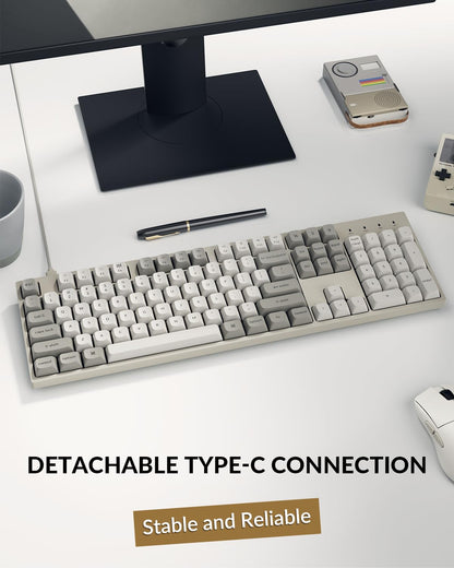 Keychron C2 Pro Wired Mechanical Keyboard with 8K Hz Polling Rate, Full Size Custom RGB Backlit Hot-Swappable, Non-Shine Through PBT Keycaps Compatible with Mac Windows Linux