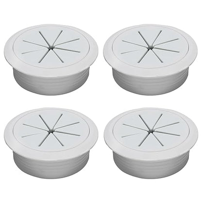 Desk Grommet 2" (50 mm), Desk Hole Cover for Cables Grey, Cable Grommet ABS Plastic, Desk Hole Grommet for Office and Home Table Cable, Detachable & Flexible Cable Cord Organizer-4 Pcs